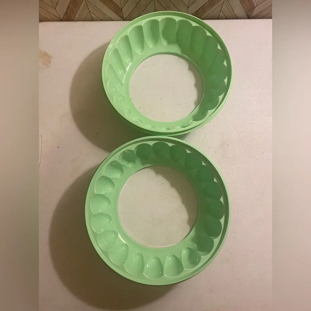 Vintage Jadite Green Tupperware Jel N Serve Gelatin Molds [Item 642]